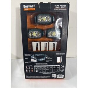 Bushnell 1000 Lumens Dual Power Rechargeable Headlamp Three Pack